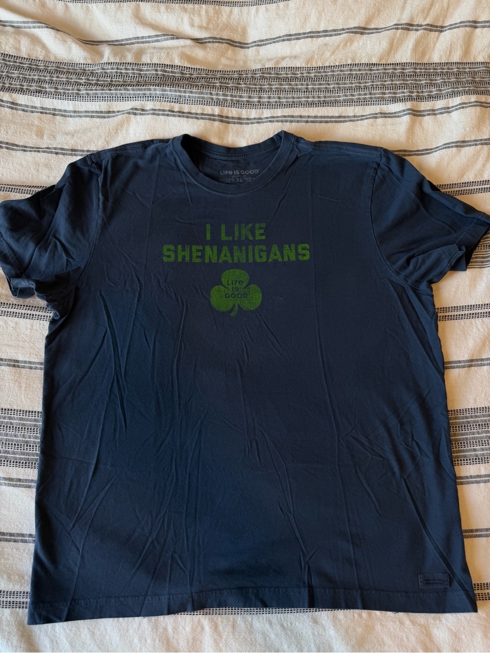 Life Is Good Navy Short-Sleeve 'I Like Shenanigans' Graphic Tee